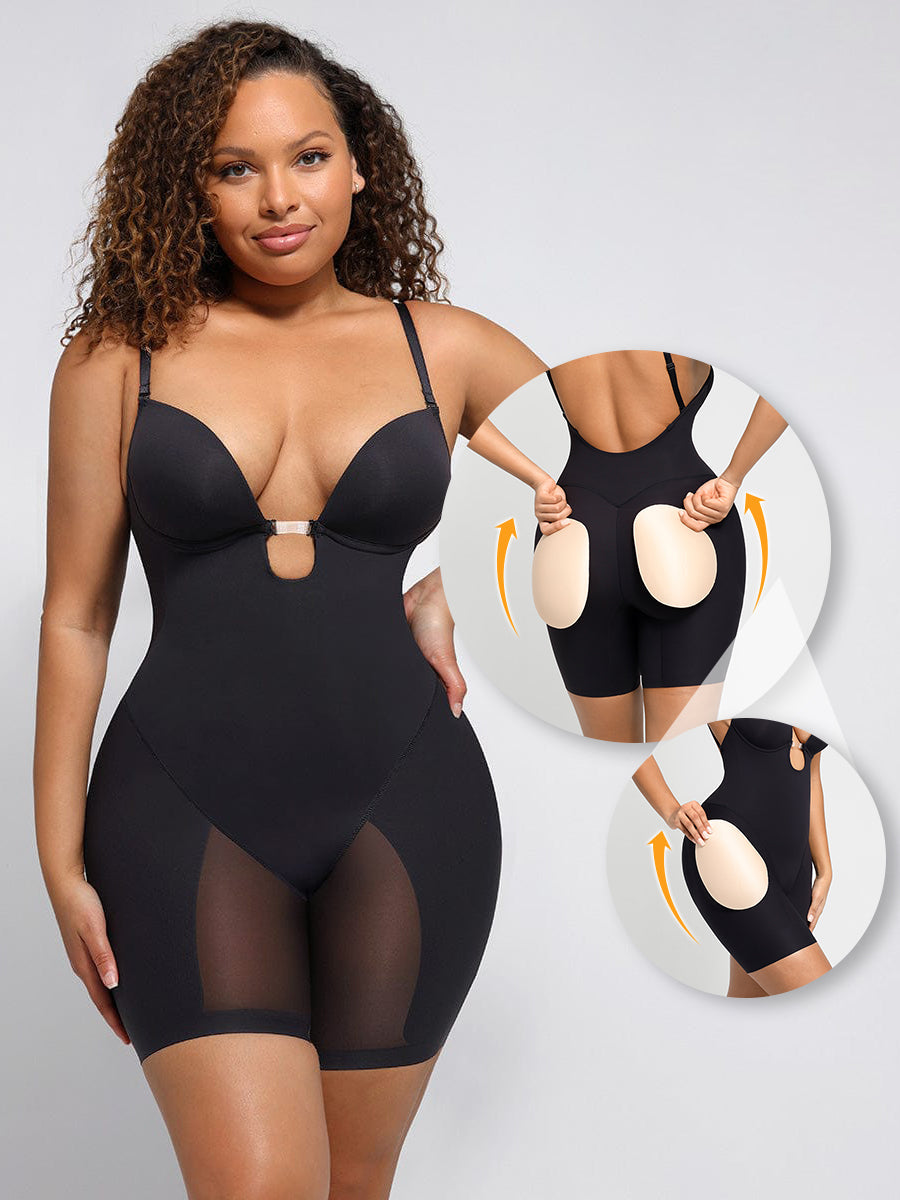 Hipnexa® – Bodysuit dos plongeant avec inserts fessiers amovibles