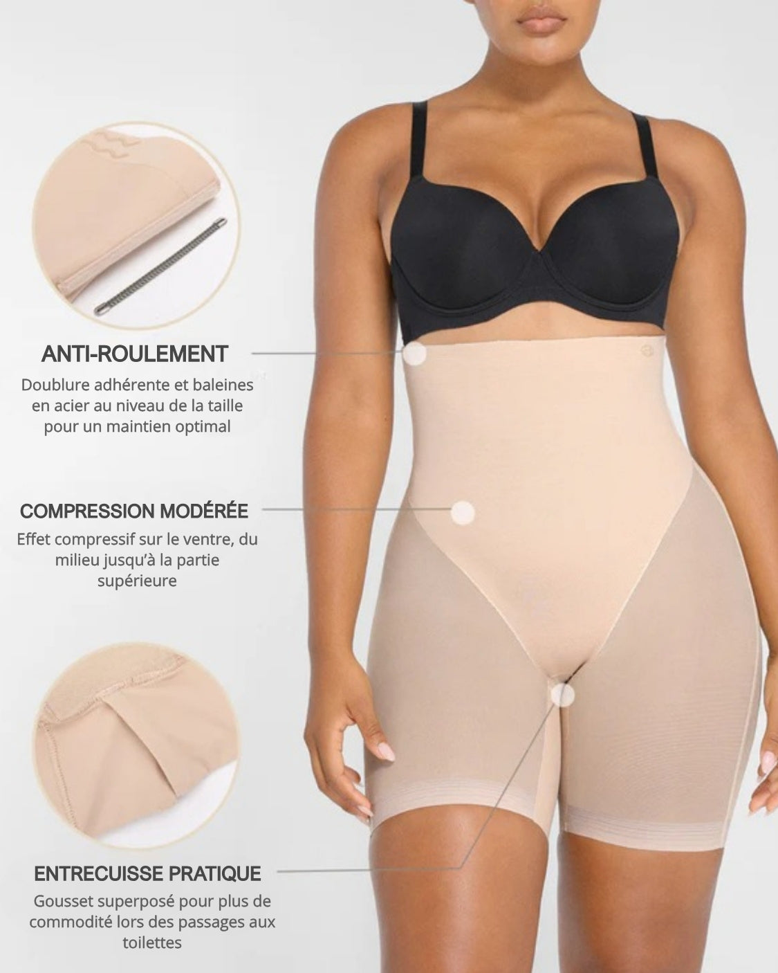 AirSlim® – Short Gainant Invisible : Taille Affinée & Fessier Rehaussé