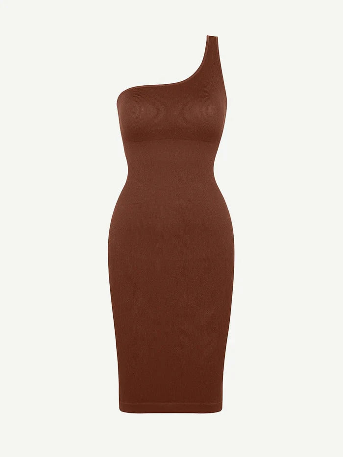 Riba – Robe Sculptante Asymétrique à Épaule Unique