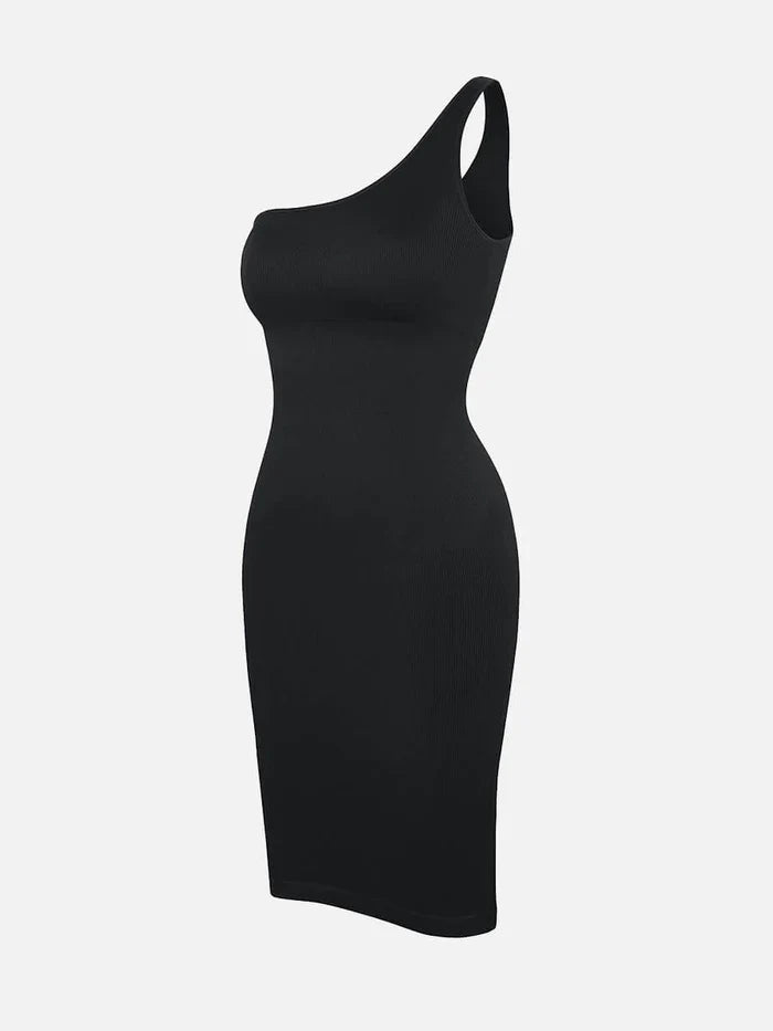 Riba – Robe Sculptante Asymétrique à Épaule Unique