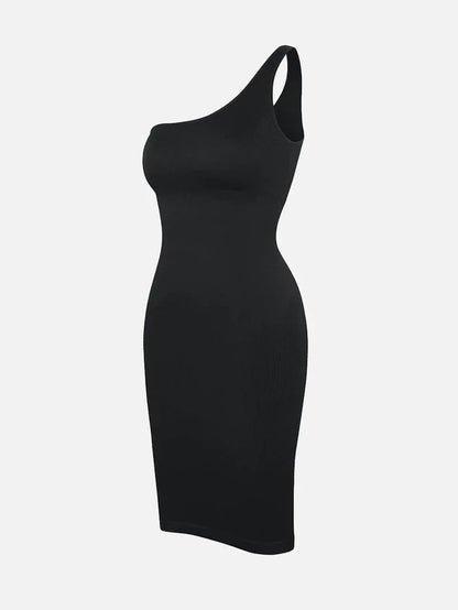 Riba – Robe Sculptante Asymétrique à Épaule Unique