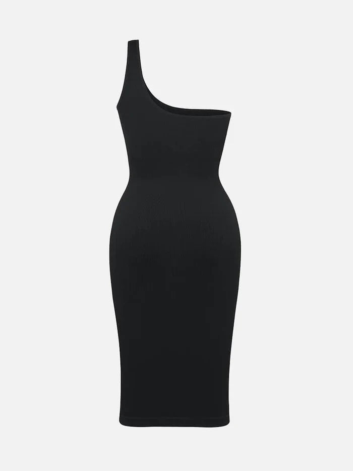 Riba – Robe Sculptante Asymétrique à Épaule Unique