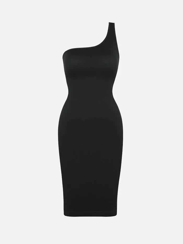 Riba – Robe Sculptante Asymétrique à Épaule Unique