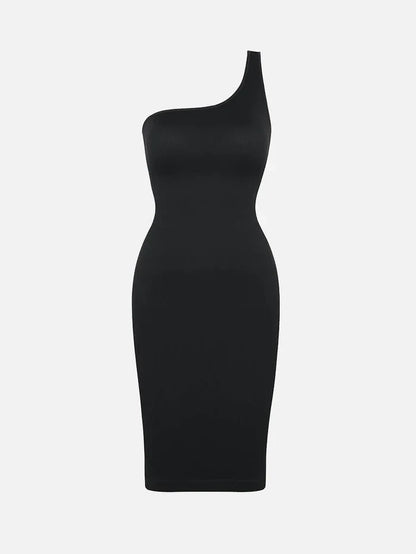 Riba – Robe Sculptante Asymétrique à Épaule Unique