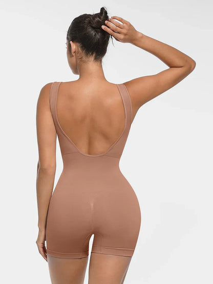 Curvyna® – Combinaison Gainante Sans Couture, Décolleté Rond avec Bonnets Amovibles
