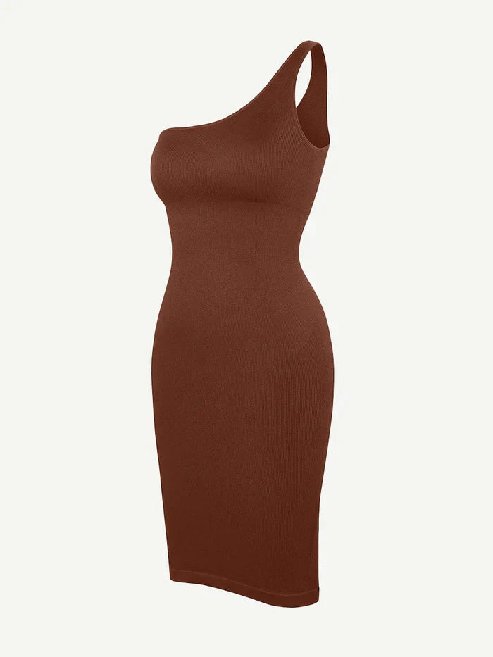 Riba – Robe Sculptante Asymétrique à Épaule Unique