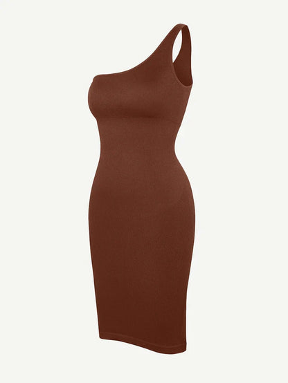 Riba – Robe Sculptante Asymétrique à Épaule Unique