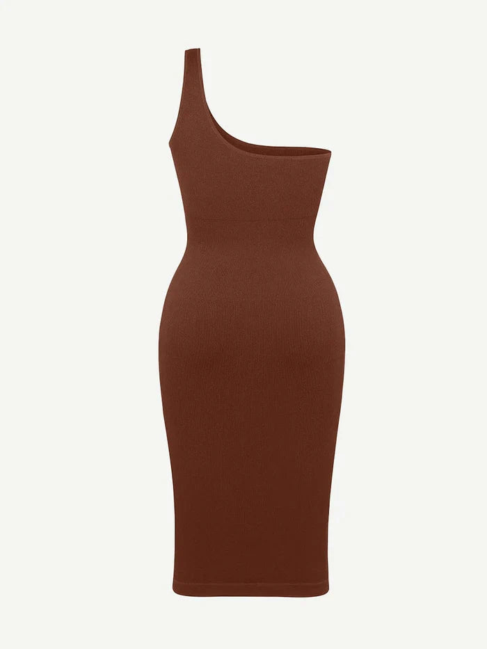 Riba – Robe Sculptante Asymétrique à Épaule Unique