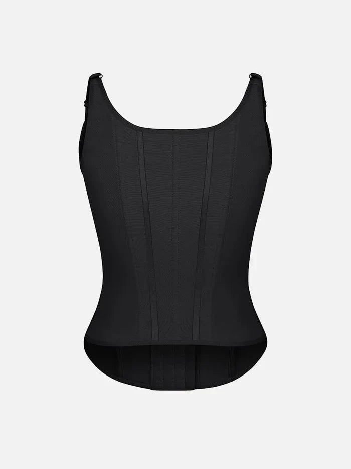 Serantexa® – Gilet Serrant 7 Baleines Acier avec Support Poitrine et Fermeture Triple