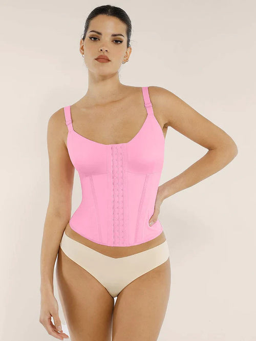 Serantexa® – Gilet Serrant 7 Baleines Acier avec Support Poitrine et Fermeture Triple